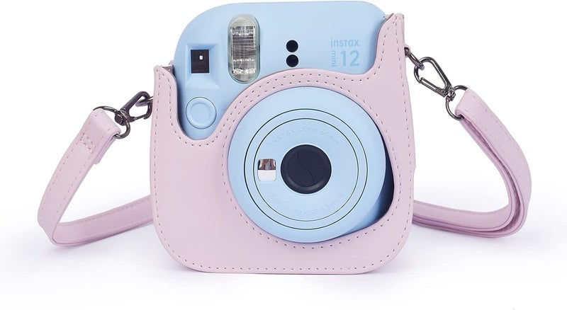 Phetium Instant mini 12 Camera Protective Case Compatible with Instax Mini 12 11,PU Leather Bag with Pocket and Adjustable Shoulder Strap (Blossom Pink) - Image 3